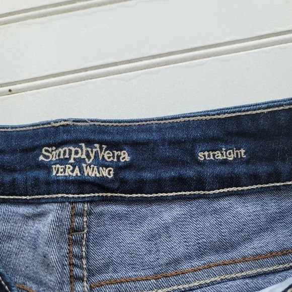 Simply Vera Wang Straight Jeans Women’s Dark Wash Blue 28x26 Stretch Sz 2 J9 - Picture 7 of 11